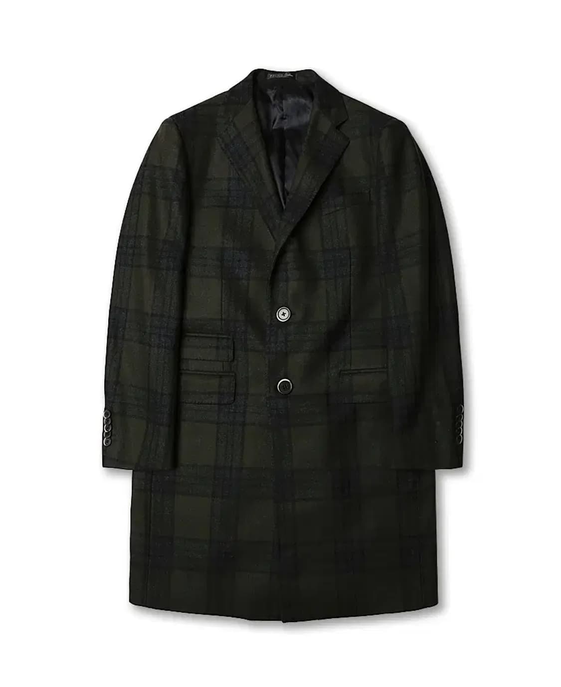 꼬르넬리아니 [Corneliani] 버진울 카키 체크 클래식 럭셔리 코트 상품이미지1