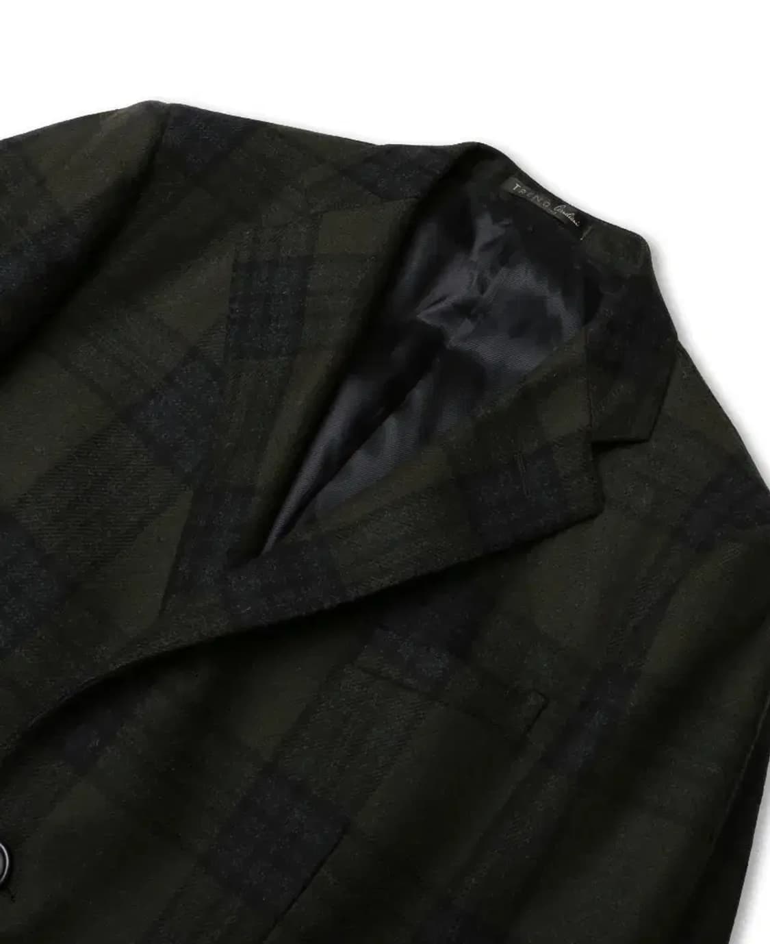 꼬르넬리아니 [Corneliani] 버진울 카키 체크 클래식 럭셔리 코트 상품이미지2