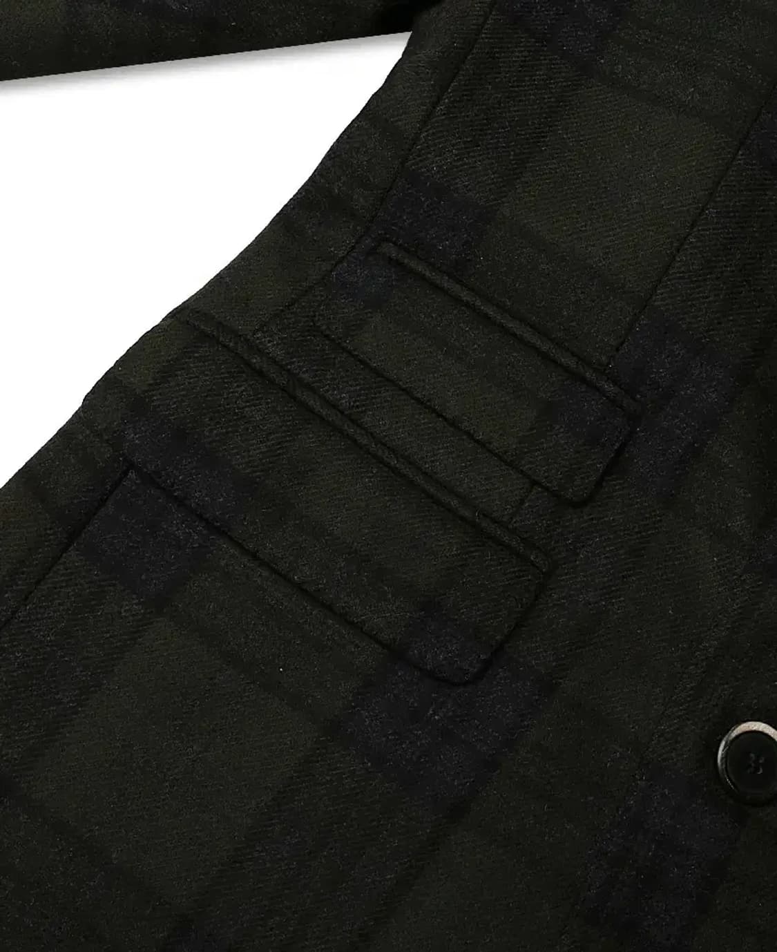 꼬르넬리아니 [Corneliani] 버진울 카키 체크 클래식 럭셔리 코트 상품이미지3