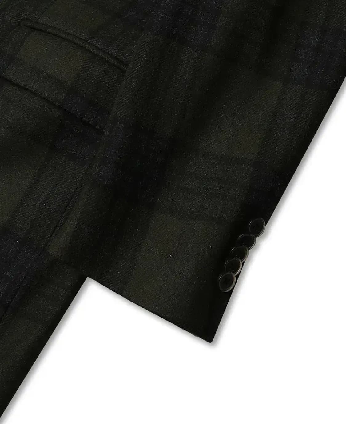 꼬르넬리아니 [Corneliani] 버진울 카키 체크 클래식 럭셔리 코트 상품이미지4