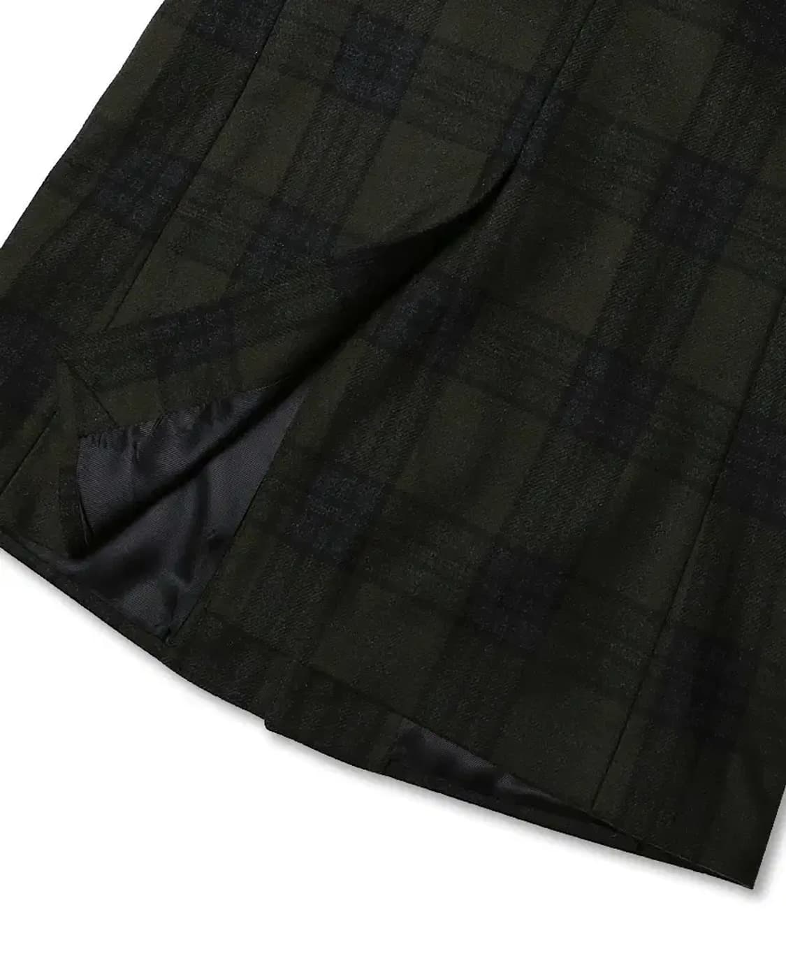 꼬르넬리아니 [Corneliani] 버진울 카키 체크 클래식 럭셔리 코트 상품이미지5