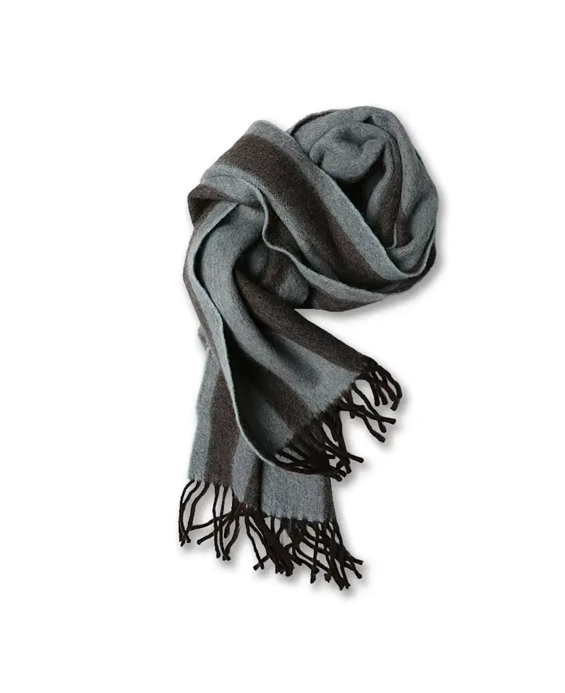 드레익스 [Drake's] 민트 & 브라운 스트라이프 스코틀랜드 머플러 상품이미지1