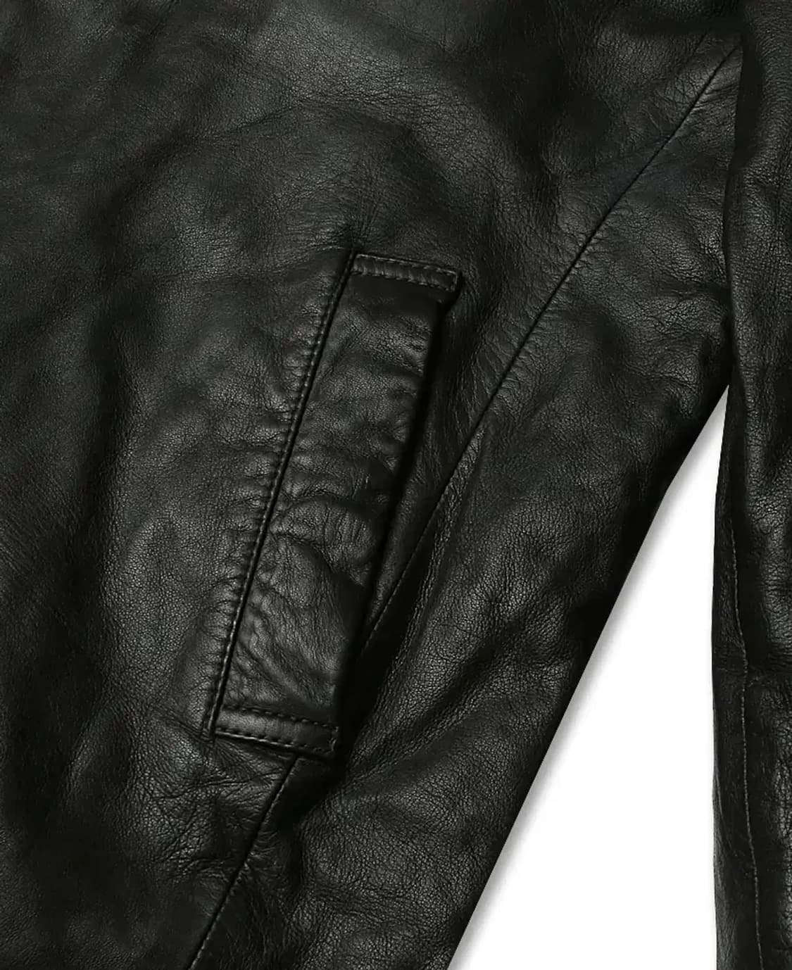 꼬르넬리아니 [Corneliani] 블랙 레더 럭셔리 이태리 하프 코트 상품이미지3