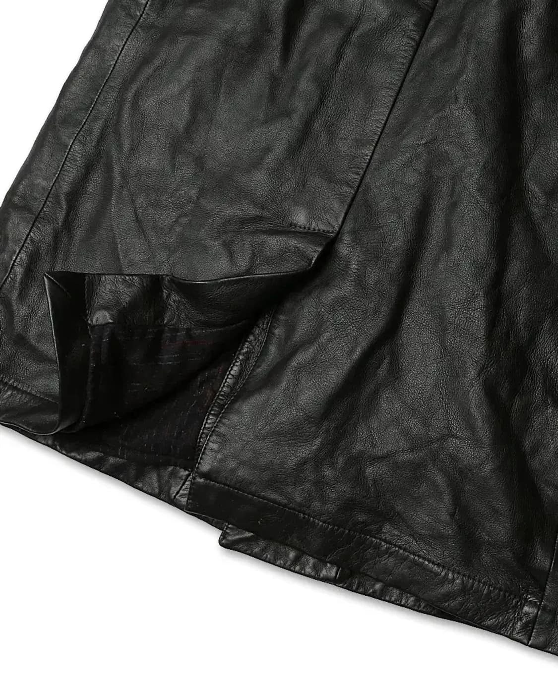 꼬르넬리아니 [Corneliani] 블랙 레더 럭셔리 이태리 하프 코트 상품이미지6