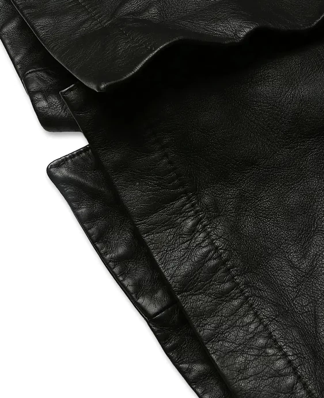 꼬르넬리아니 [Corneliani] 블랙 레더 럭셔리 이태리 하프 코트 상품이미지8