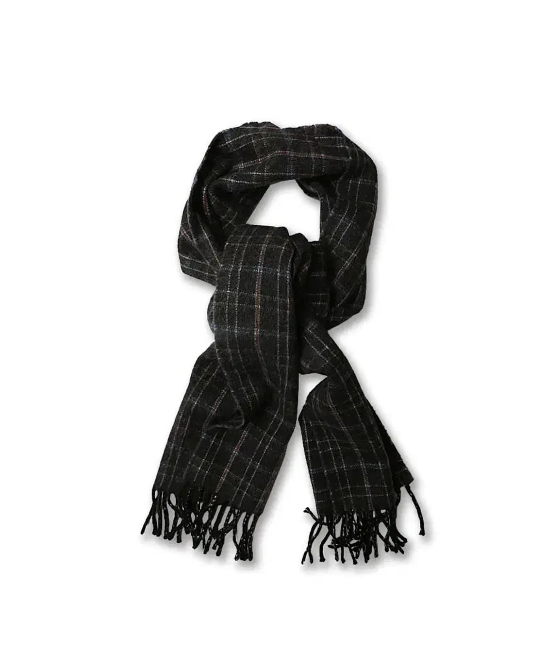 드레익스 [Drake's] 차콜 그레이 체크 런던 스코틀랜드 머플러 상품이미지1