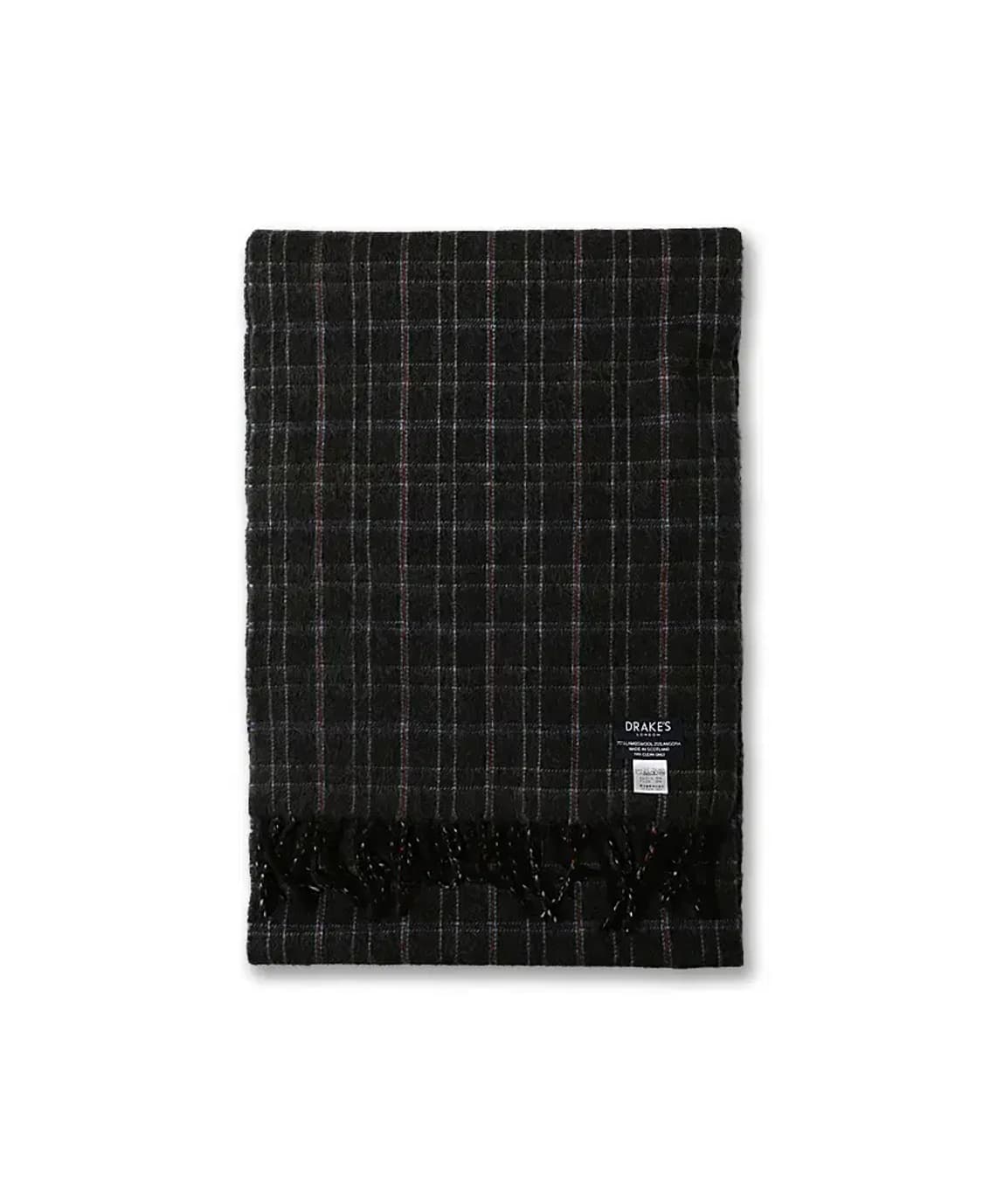 드레익스 [Drake's] 차콜 그레이 체크 런던 스코틀랜드 머플러 상품이미지2