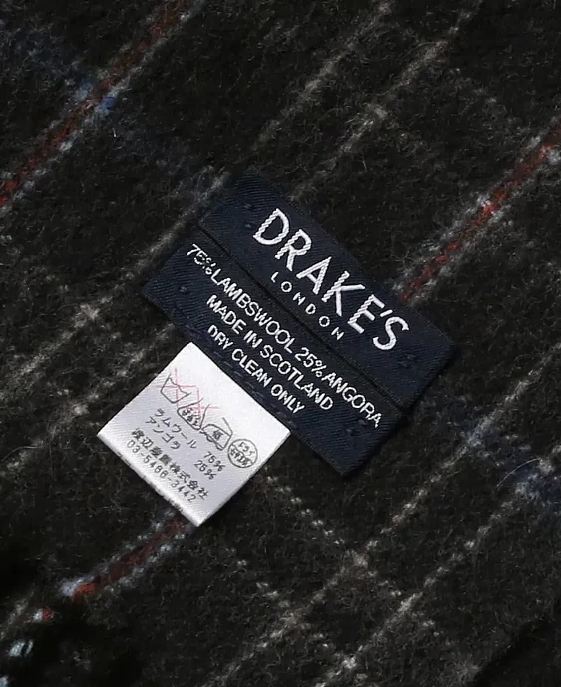 드레익스 [Drake's] 차콜 그레이 체크 런던 스코틀랜드 머플러 상품이미지3