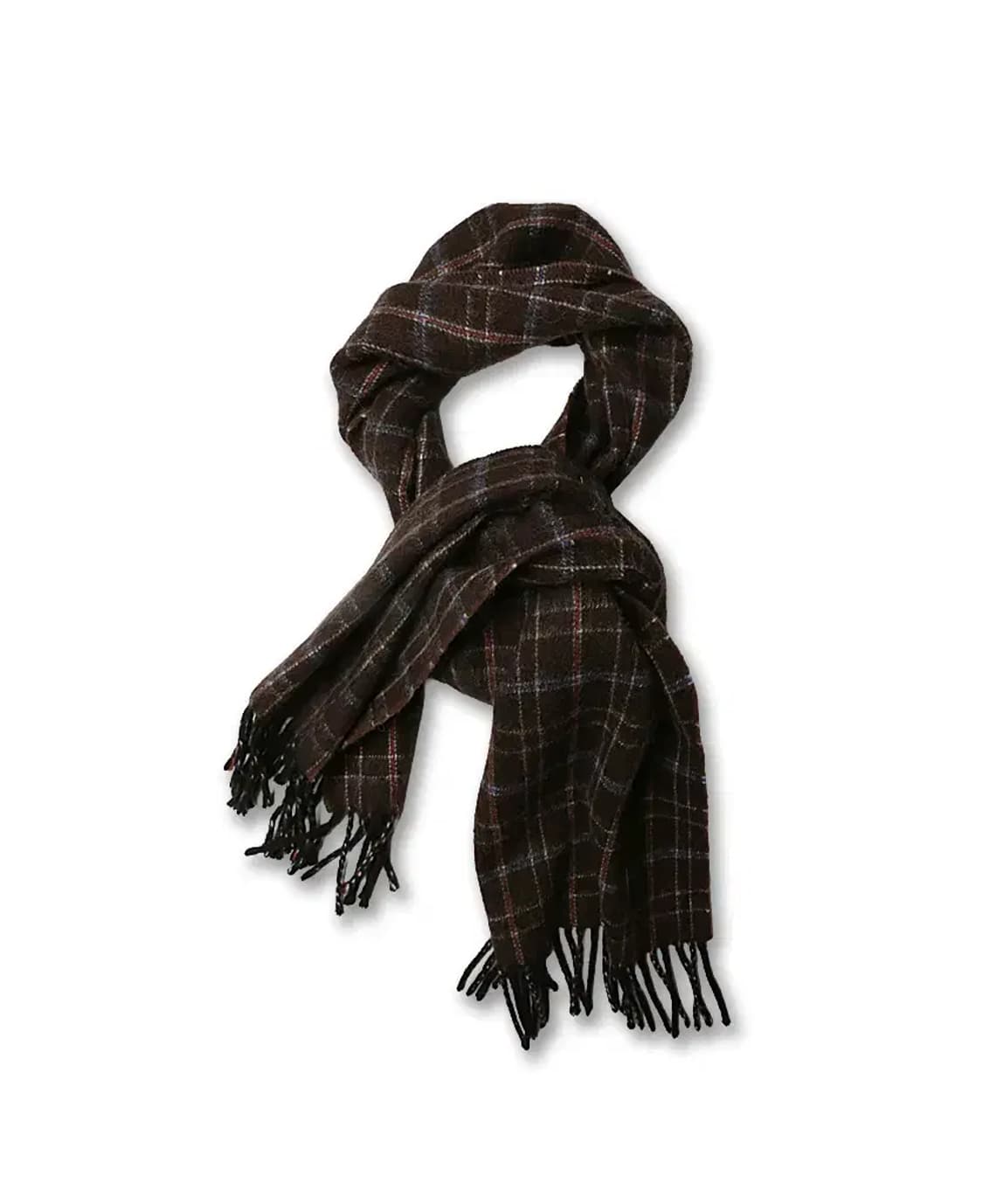 드레익스 [Drake's] 브라운 체크 런던 스코틀랜드 머플러 상품이미지1