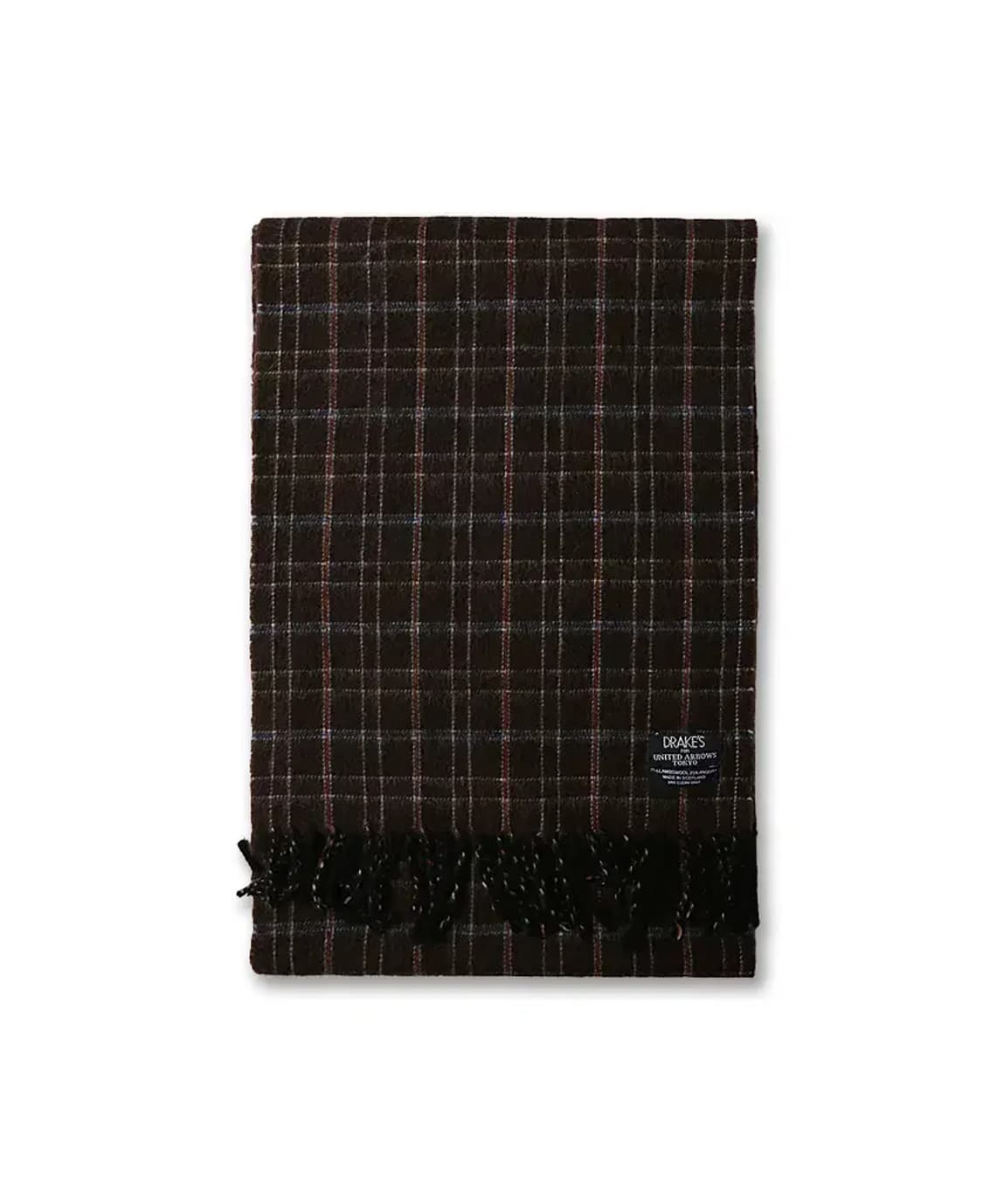 드레익스 [Drake's] 브라운 체크 런던 스코틀랜드 머플러 상품이미지2