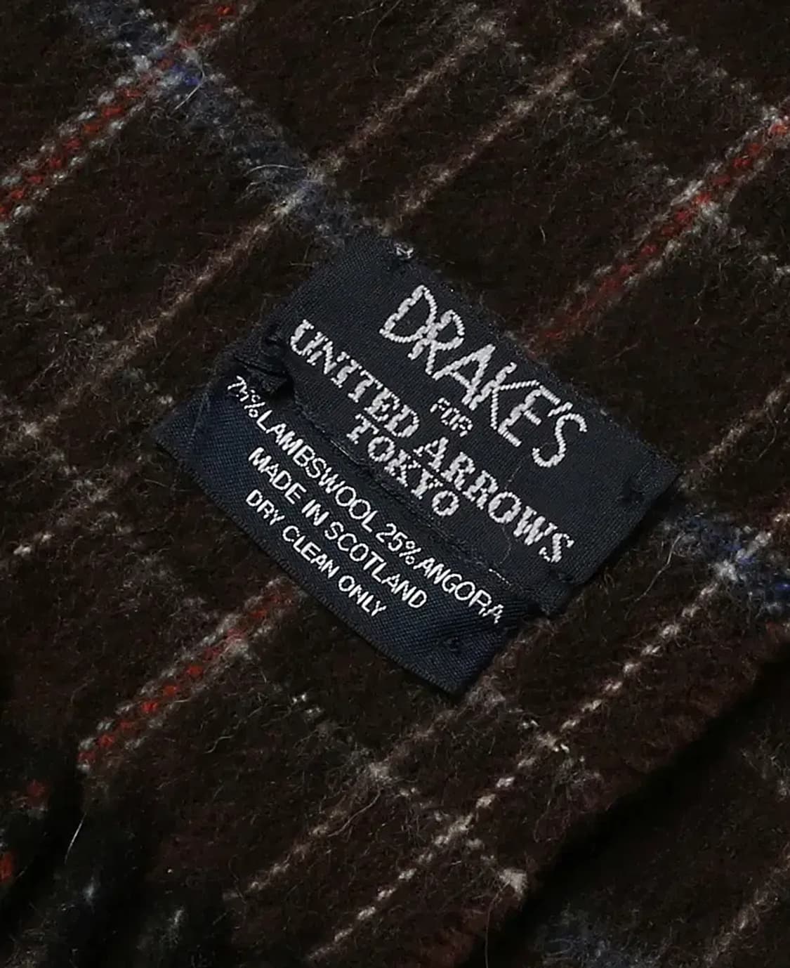 드레익스 [Drake's] 브라운 체크 런던 스코틀랜드 머플러 상품이미지3