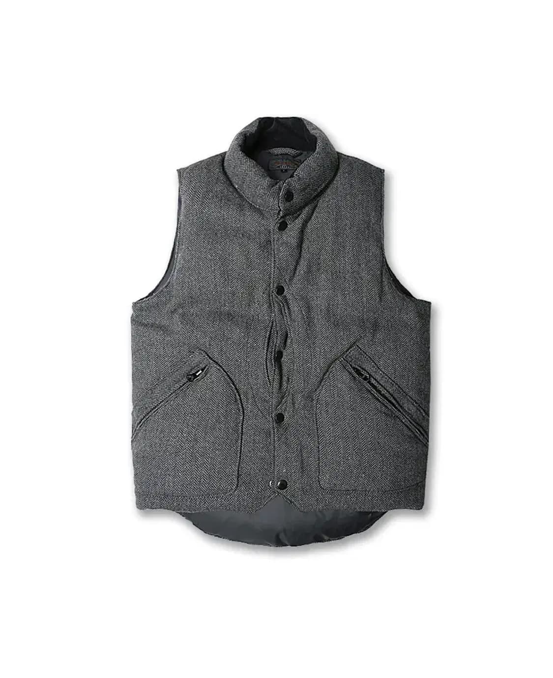 빔즈 플러스 [Beams +] 그레이 헤링본 울 다운 패딩 베스트 상품이미지1