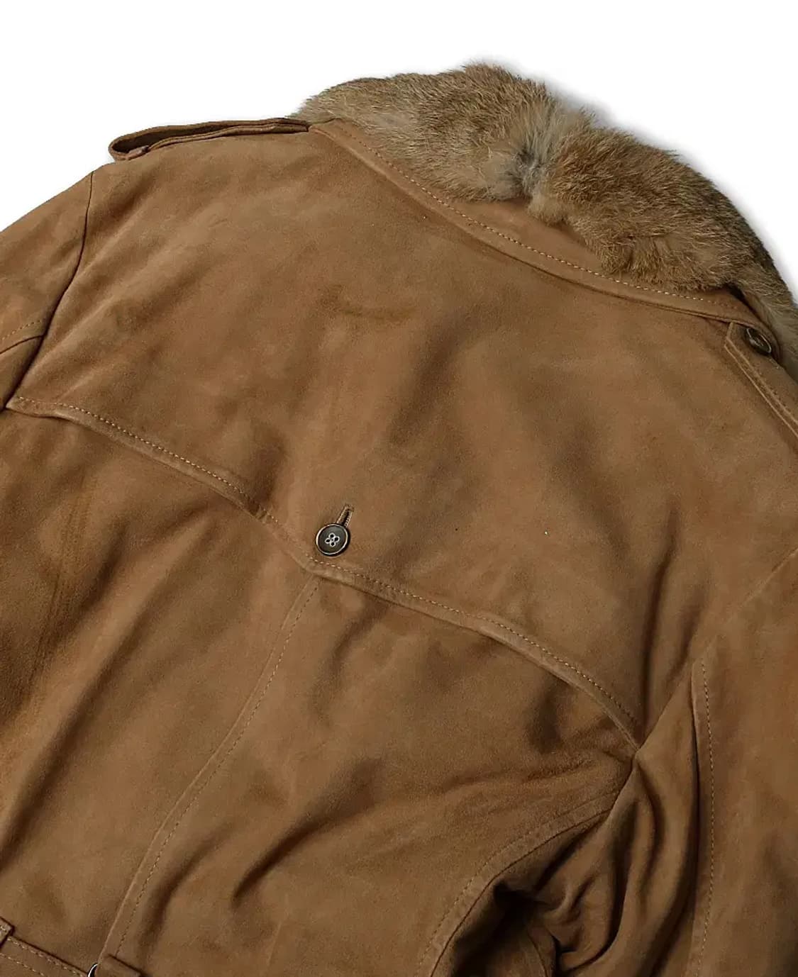 엠메띠 [Emmeti] 무통 카멜 염소 스웨이드 가죽 벨트 더블 코트 상품이미지5