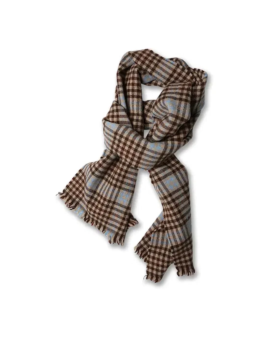 드레익스 [Drake's] 베이지 브라운 하늘 체크 클래식 머플러 상품이미지1