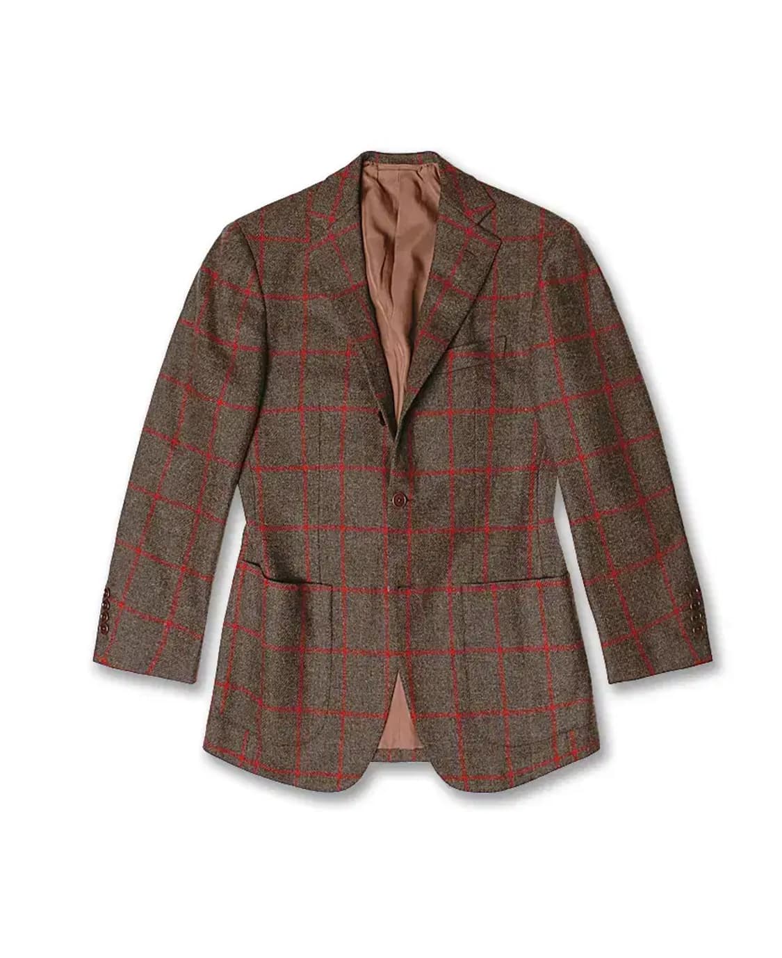 빔즈 에프 [Beams F] 브라운 레드 포인트 체크 울 스포츠 자켓 상품이미지1