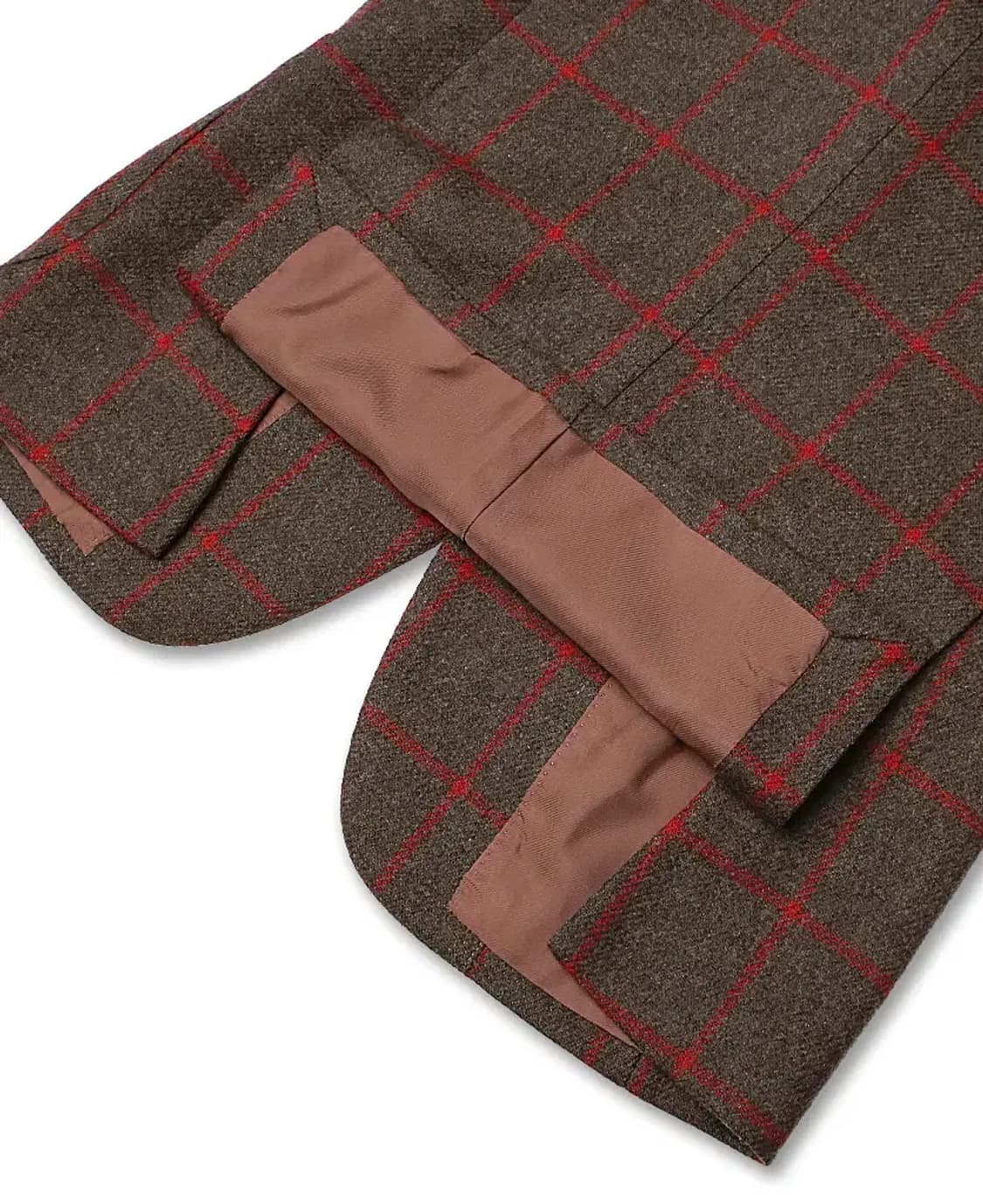 빔즈 에프 [Beams F] 브라운 레드 포인트 체크 울 스포츠 자켓 상품이미지4