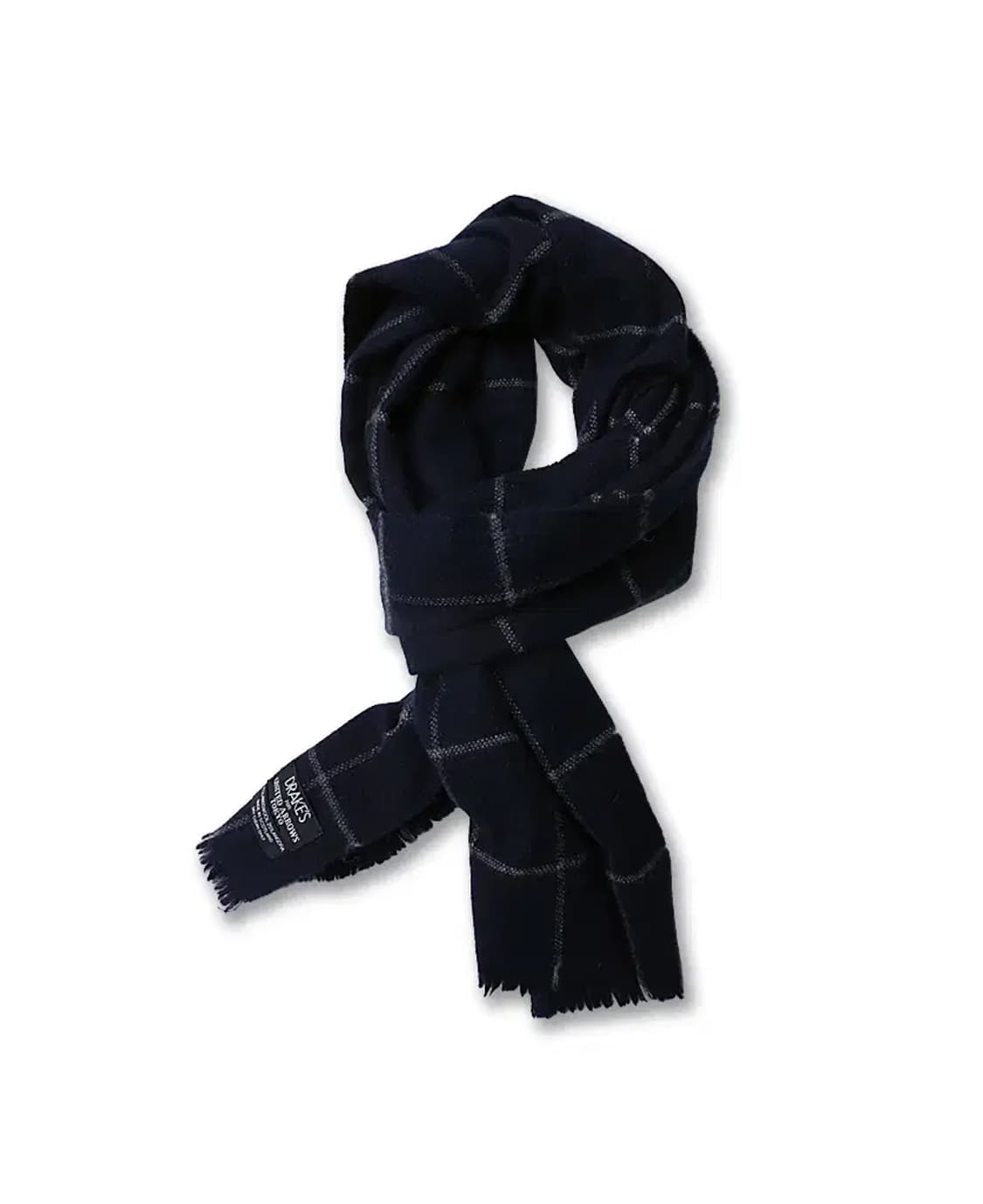 드레익스 [Drake's] 네이비 윈도우페인 체크 머플러 상품이미지1