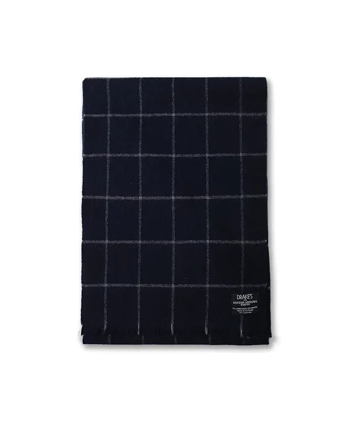 드레익스 [Drake's] 네이비 윈도우페인 체크 머플러 상품이미지2