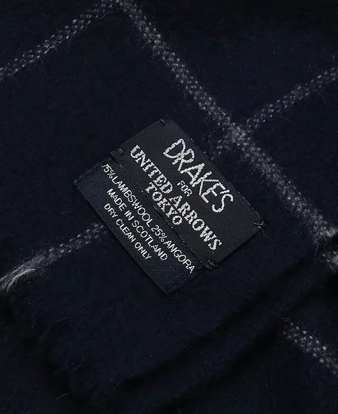 드레익스 [Drake's] 네이비 윈도우페인 체크 머플러 상품이미지3