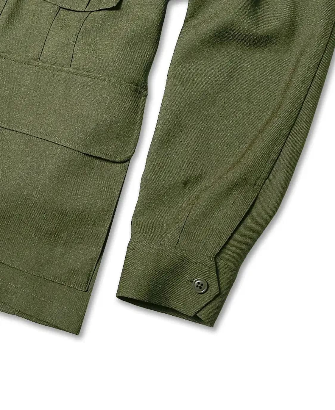 빔즈 플러스 [Beams +] 카키 코마츠 패브릭 사파리 벨티드 자켓 상품이미지4