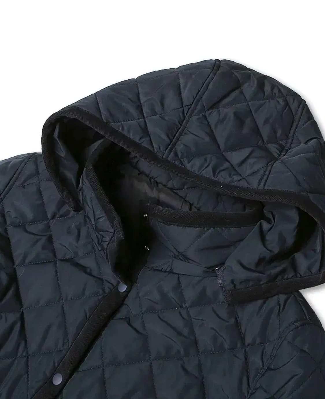 빔즈 하트 [Beams Heart] 네이비 후드 퀼팅 롱 자켓 코트 상품이미지2