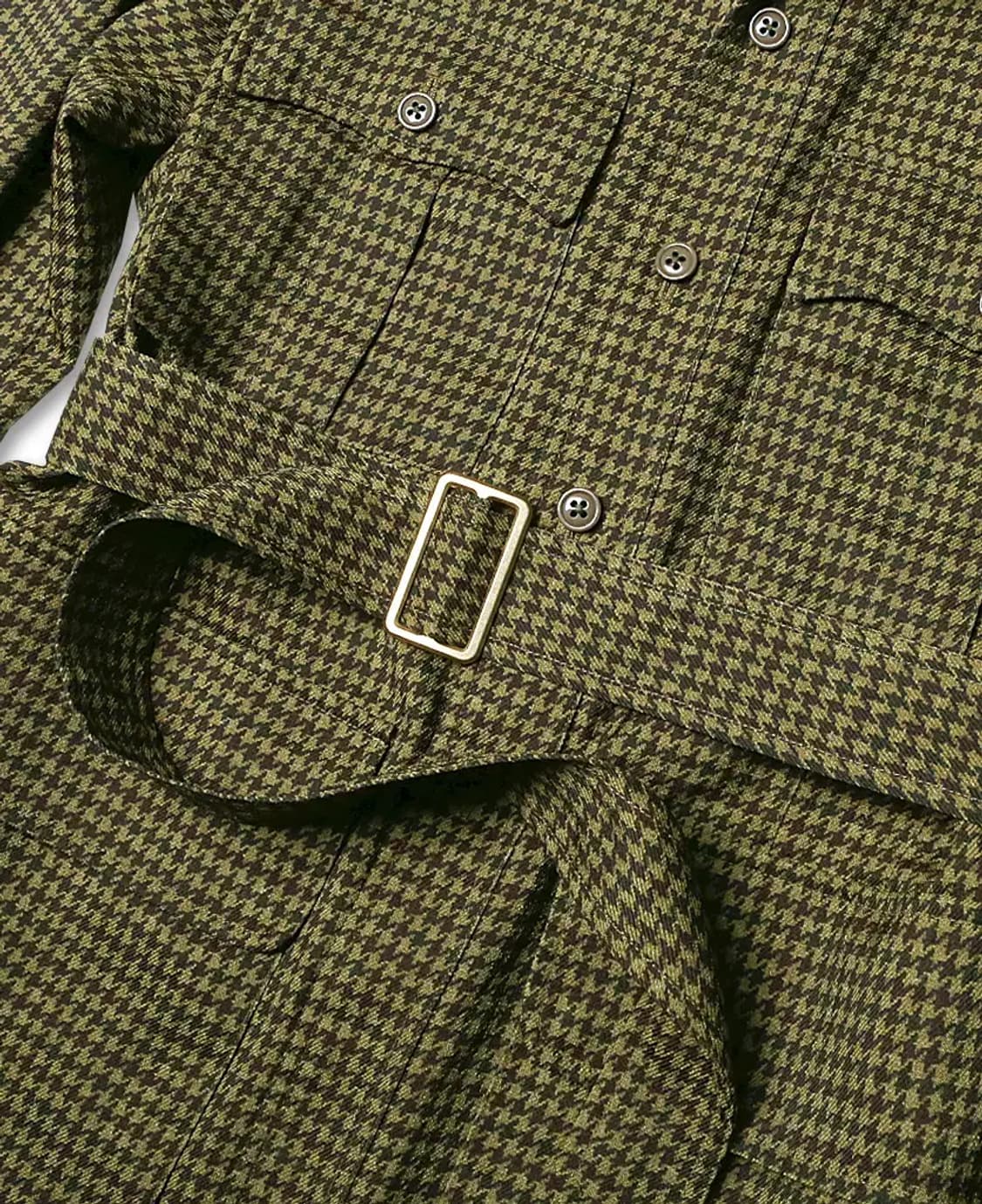 빔즈 플러스 [Beams +] 하운드투스 체크 코마츠 벨티드 사파리 자켓 상품이미지3