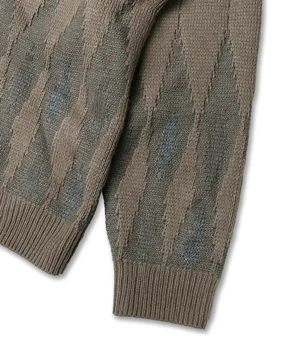 빔즈 하트 [Beams Heart] 빈티지 아가일 패턴 브이넥 니트가디건 상품이미지3