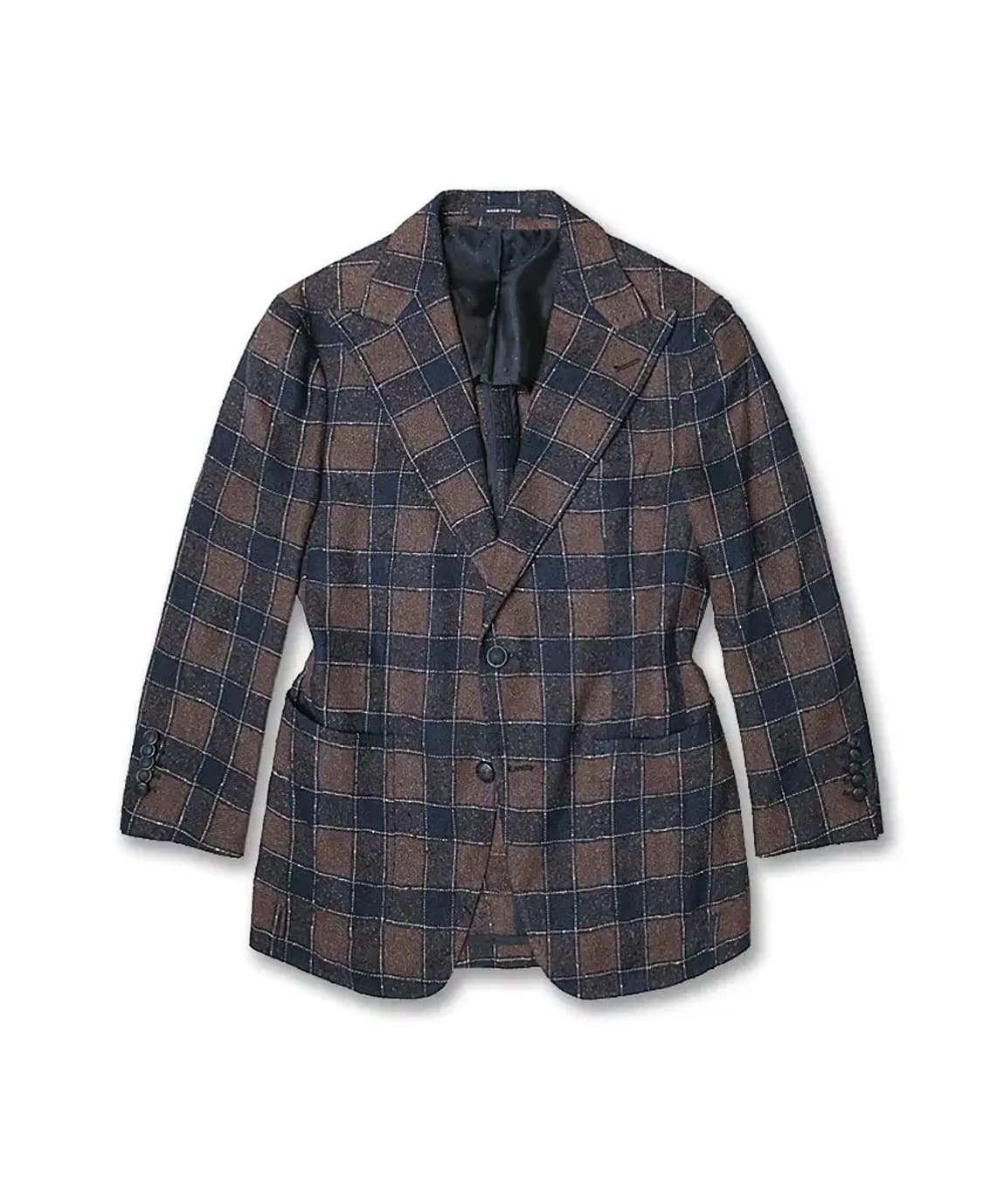 딸리아또레 [Tagliatore] 브라운 네이비 텍스처드 이태리 체크자켓 상품이미지1