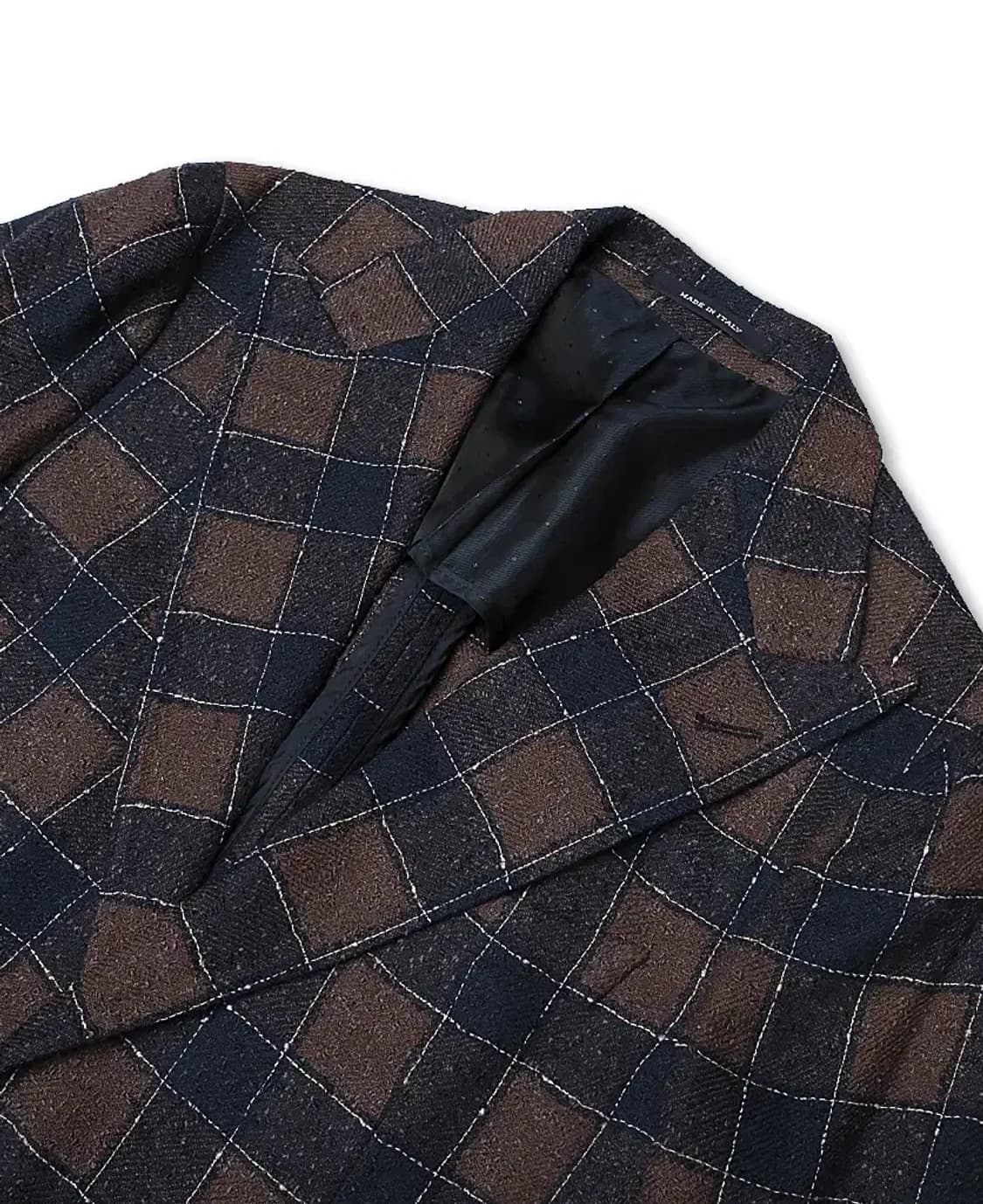 딸리아또레 [Tagliatore] 브라운 네이비 텍스처드 이태리 체크자켓 상품이미지2