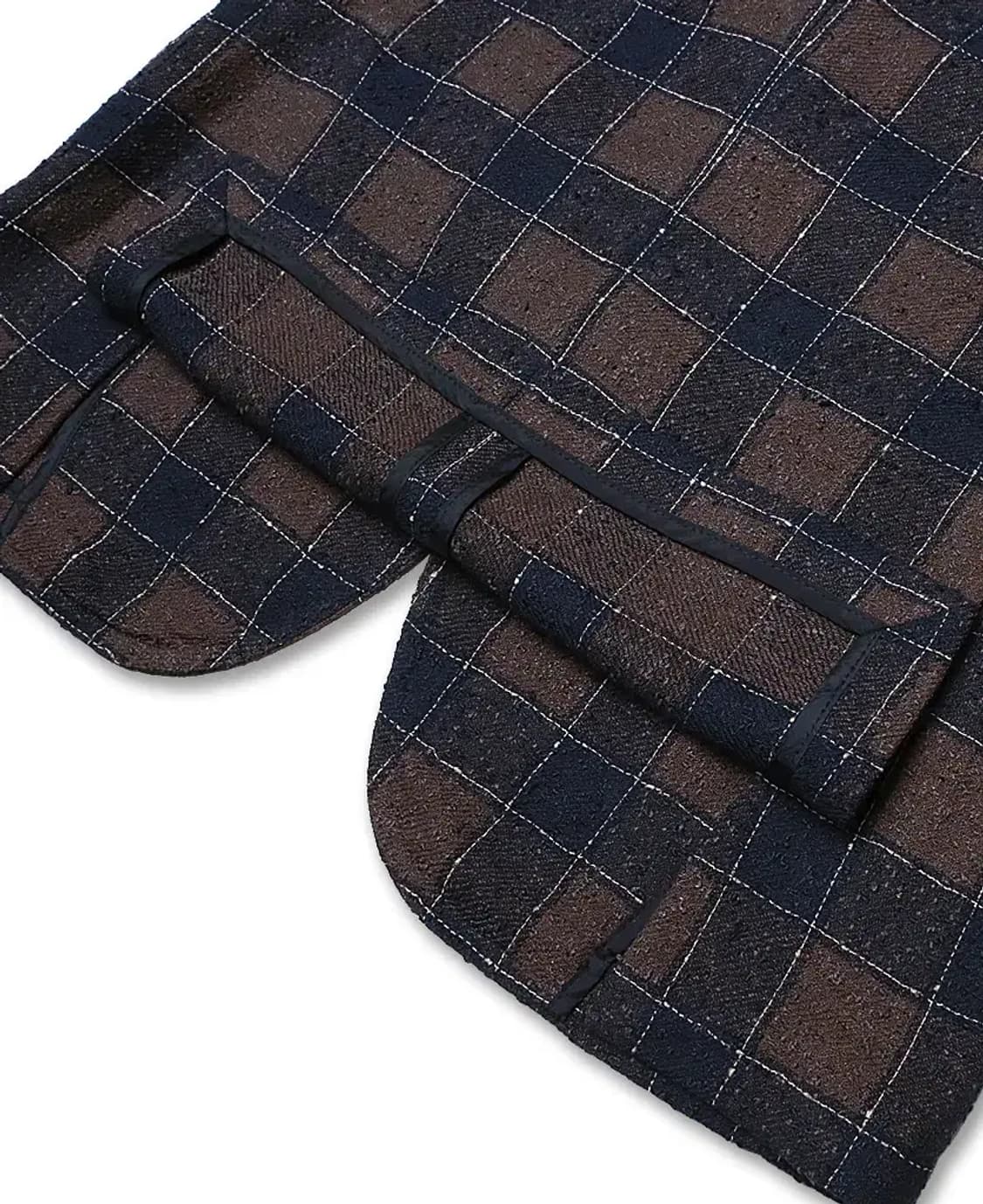 딸리아또레 [Tagliatore] 브라운 네이비 텍스처드 이태리 체크자켓 상품이미지4