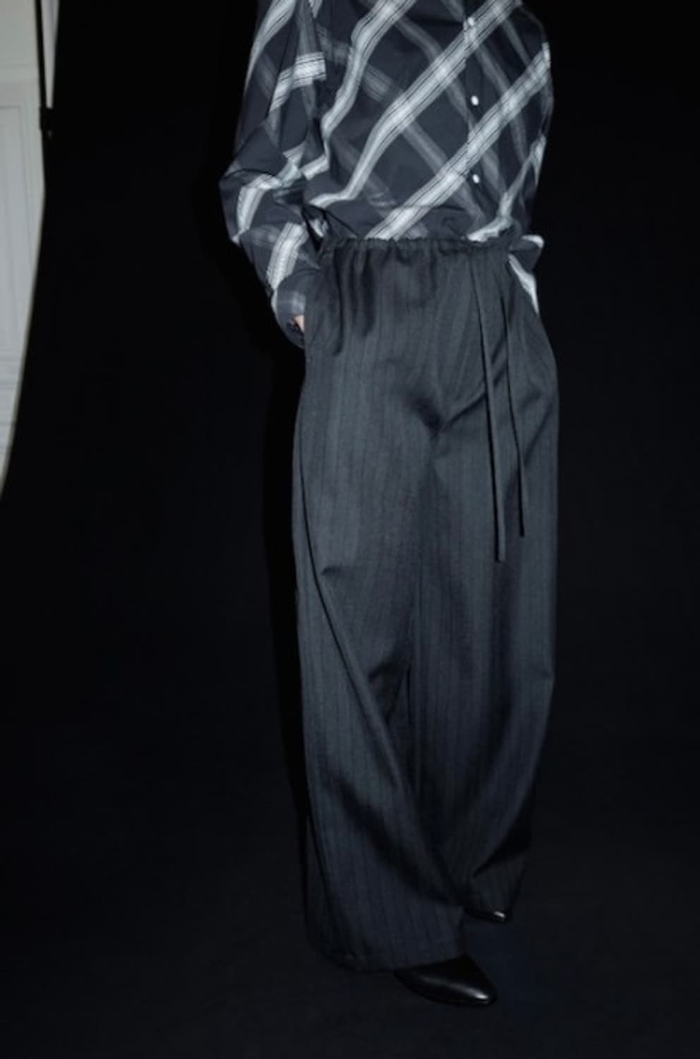 크리스타세야 그레이 스트라이프 맥시 라지 팬츠 S사이즈 상품이미지1