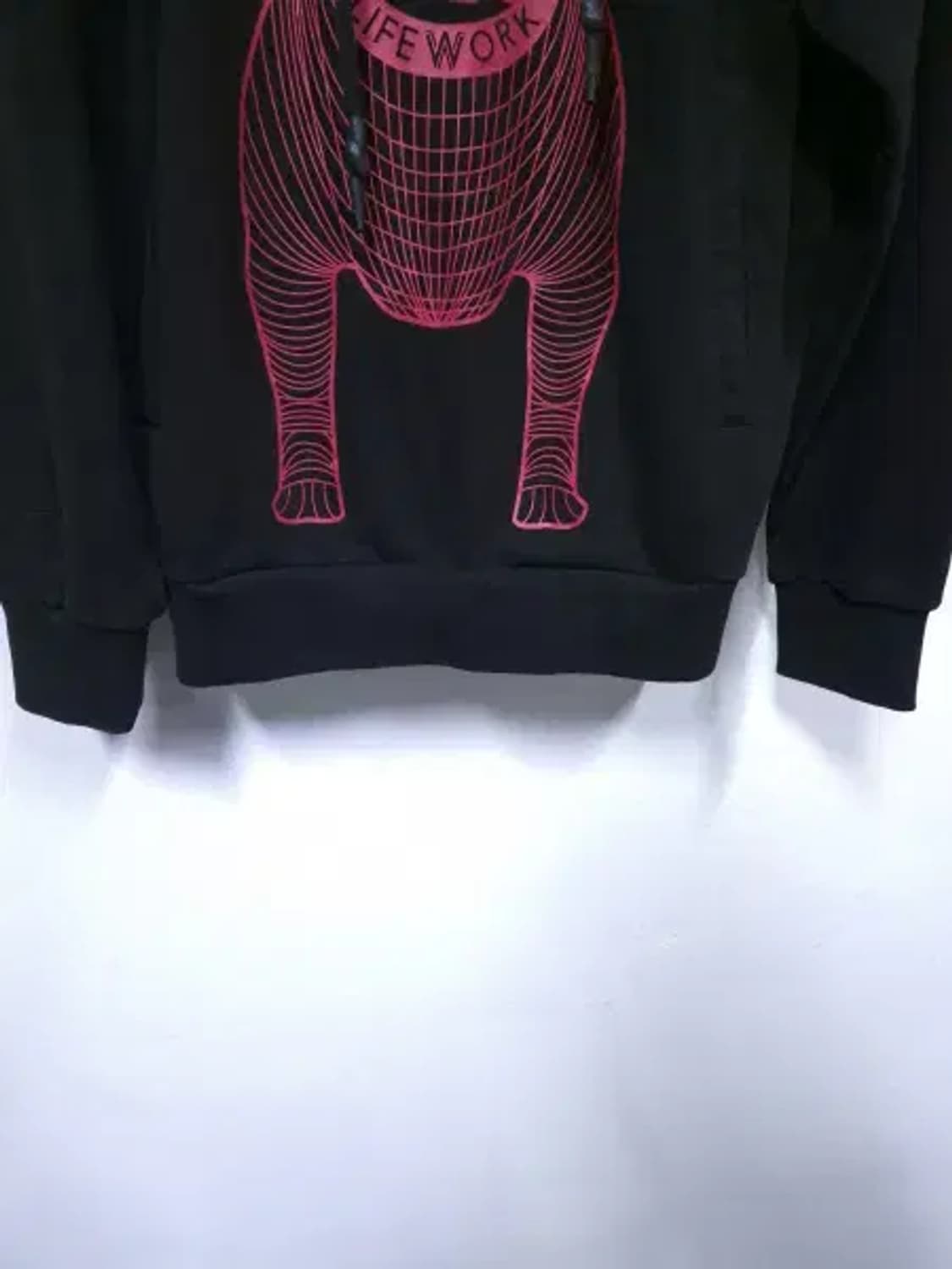 BT591 라이프워크 남성95사이즈 블랙 빅라독 후드 티셔츠 상품이미지4