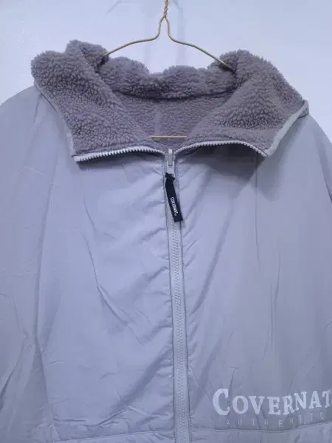 BT593 커버낫 남성100사이즈 라이트그레이 리버시블 뽀글이 후드 점퍼 상품이미지2