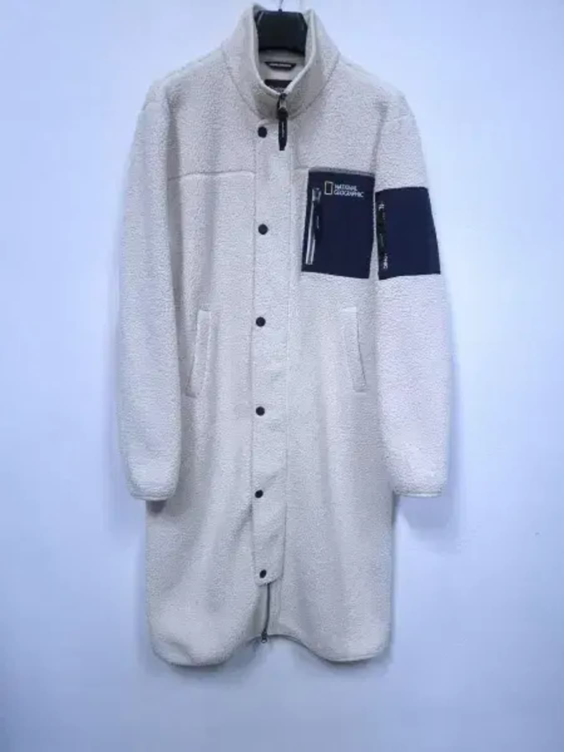 BT597 내셔널지오그래픽 아이보리 코우너스 플리스 하이넥 롱 풀집업 상품이미지1