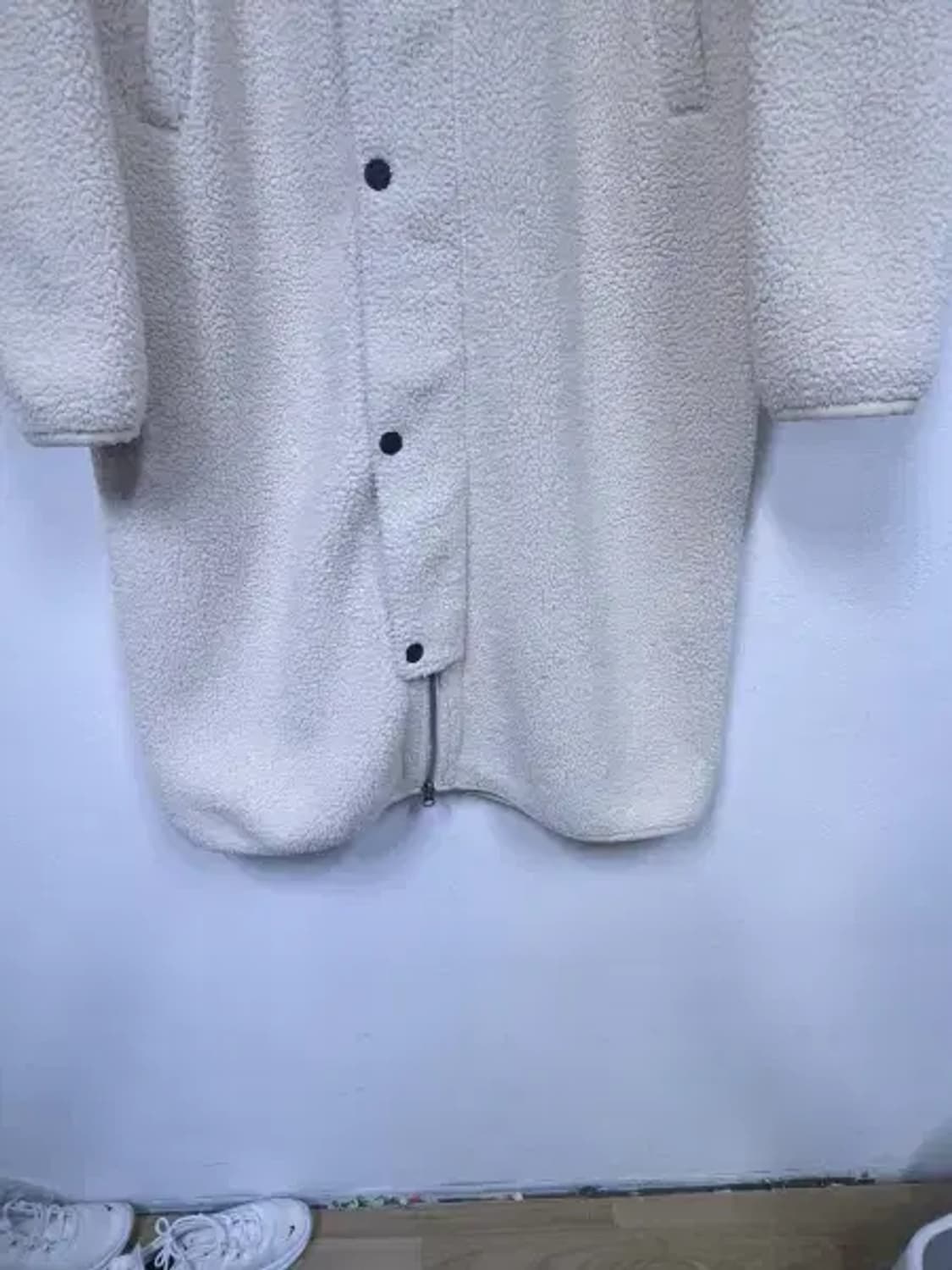 BT597 내셔널지오그래픽 아이보리 코우너스 플리스 하이넥 롱 풀집업 상품이미지3