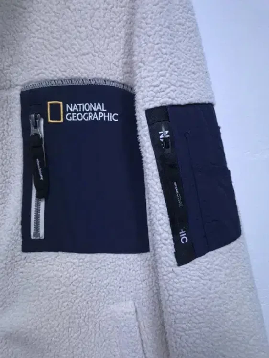 BT597 내셔널지오그래픽 아이보리 코우너스 플리스 하이넥 롱 풀집업 상품이미지6