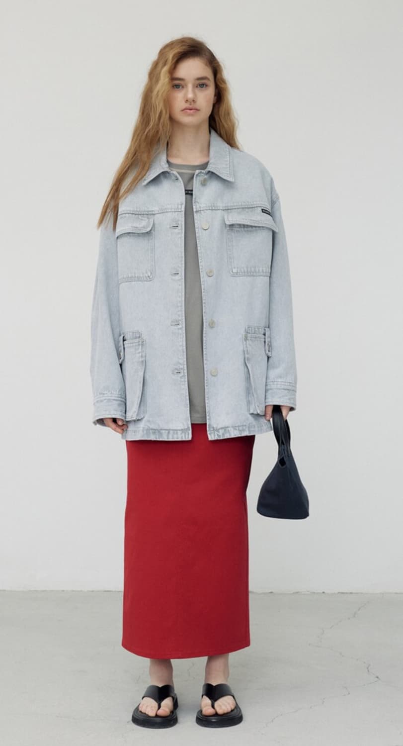 메종마레 Washed Work Jacket, Light Grey 상품이미지2