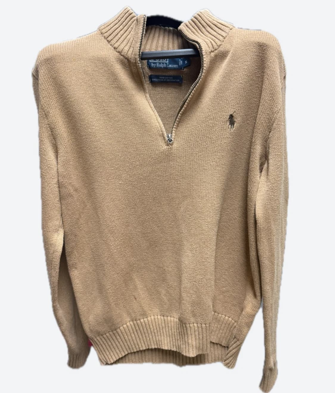 정품 폴로랄프로렌 베이지 포니 니트 집업 L 상품이미지1