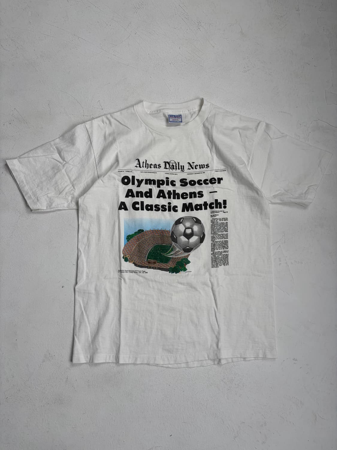 90s Athens Daily News Tee (white) 상품이미지1