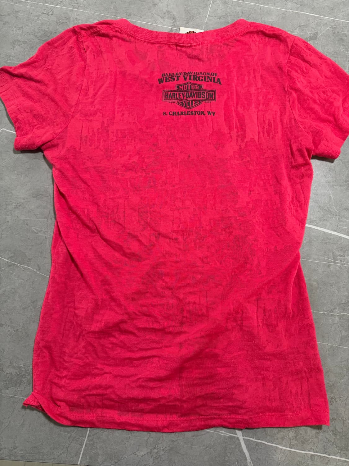 할리데이빈슨 반팔티 핑크  상품이미지5