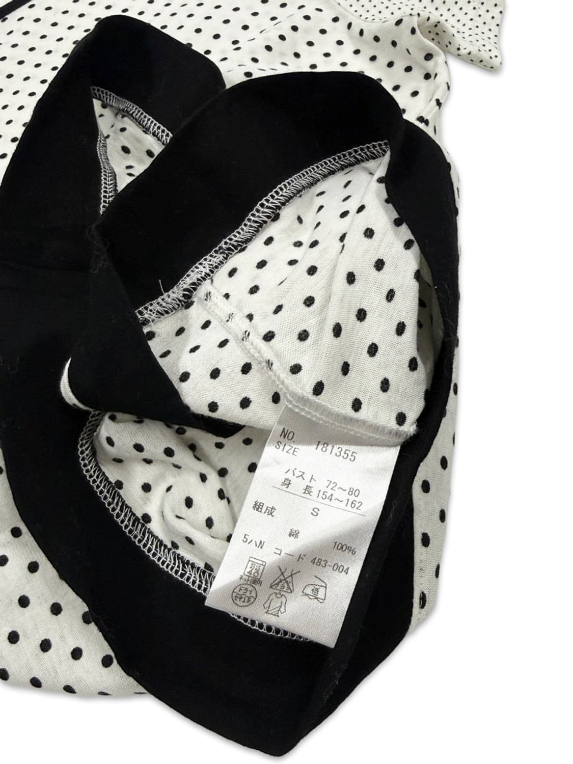 빈티지 화이트 블랙 도트 반팔티 상품이미지4