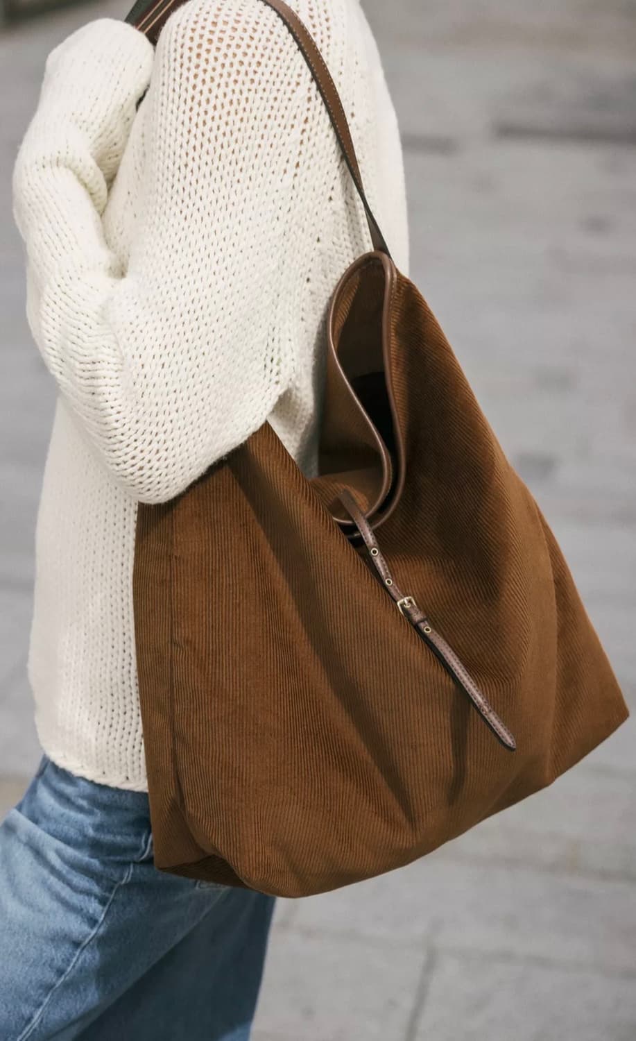 자라 코듀로이 쇼퍼백 상품이미지2