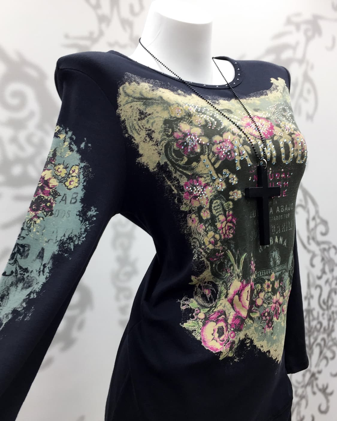 Dark Floral Bodycon Dress 상품이미지4