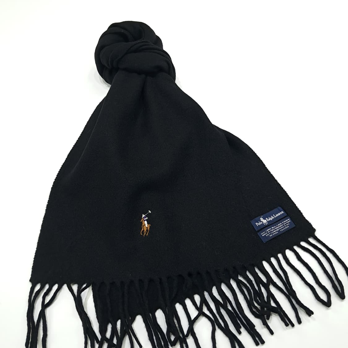MX255 폴로 랄프로렌 블랙 램스울 목도리 머플러 상품이미지3