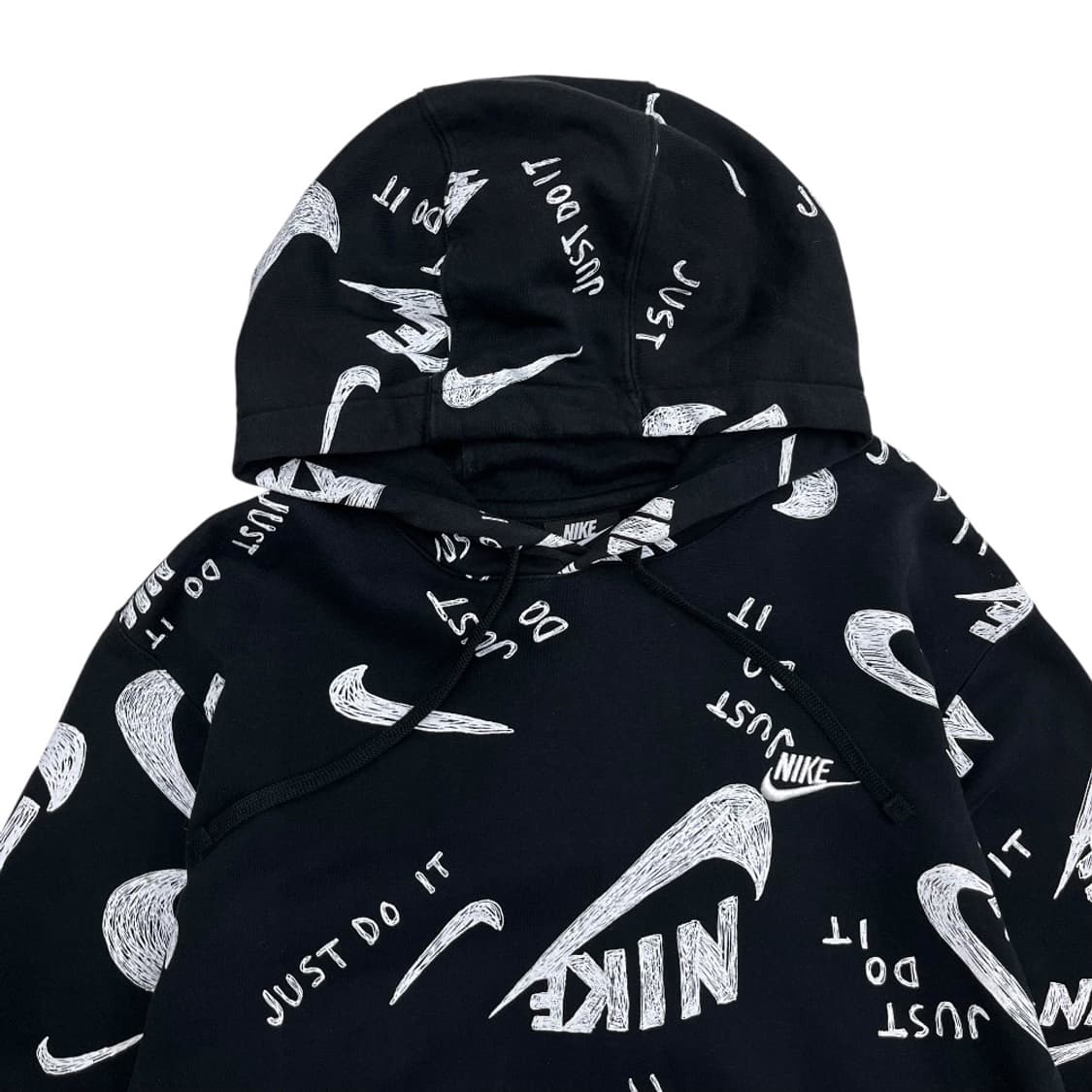 나이키 드로잉 패턴 블랙 후드 XL 상품이미지4