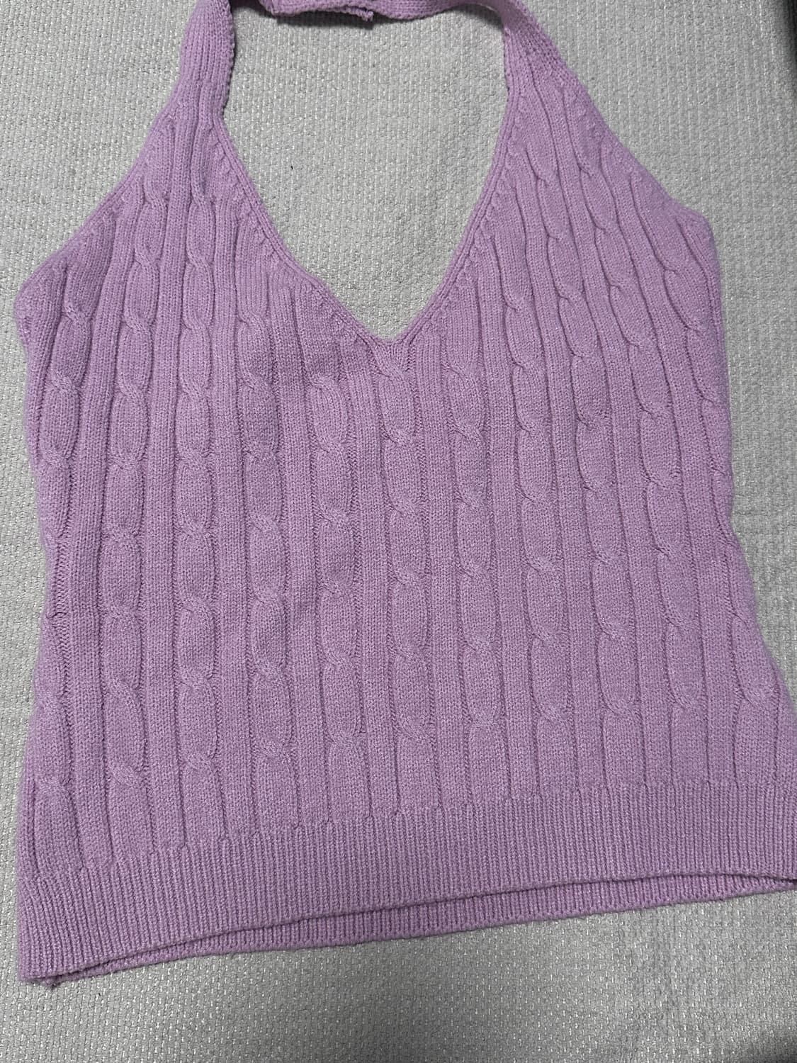스컬프터 Knitted Cable Halter Top Baby Pink 상품이미지2