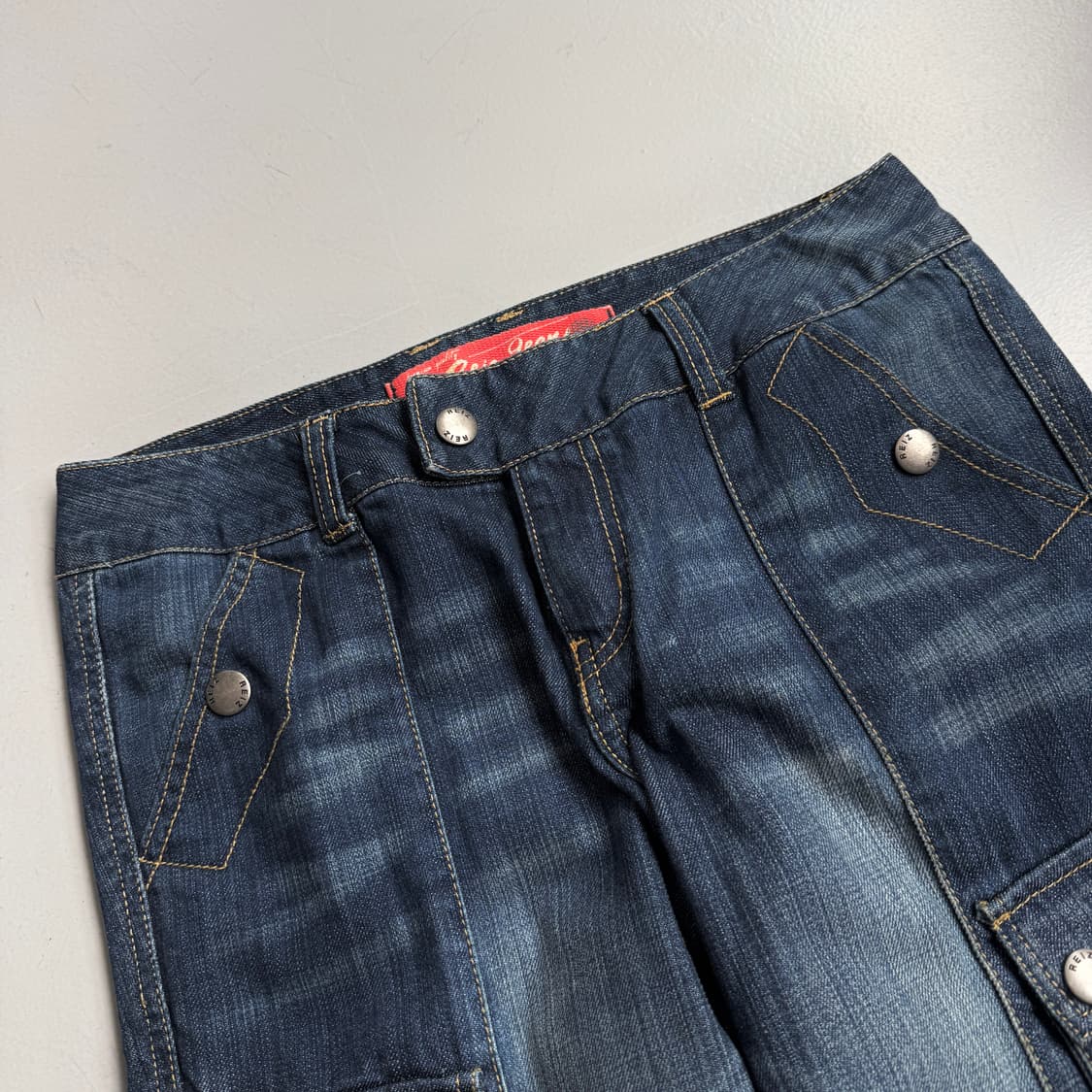 부츠컷 Y2K 탄창 빈티지 데님 카고팬츠 상품이미지4