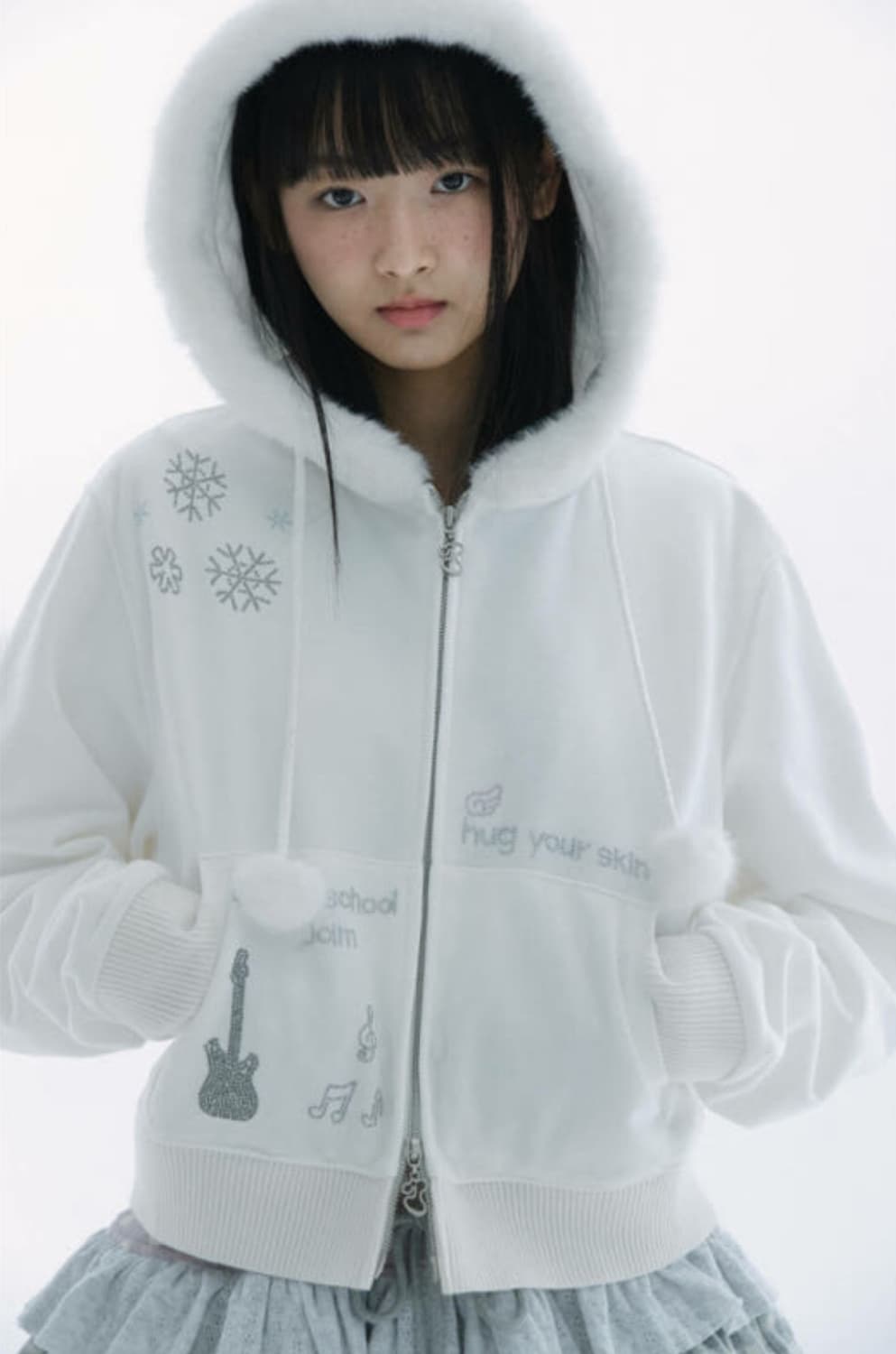 허그유어스킨 핫픽스 퍼 후드집업 상품이미지2