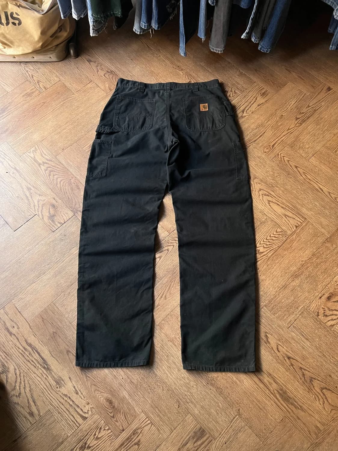 [36]칼하트 USA 덩가리핏 블랙 싱글니 카펜터 워크 팬츠 상품이미지1