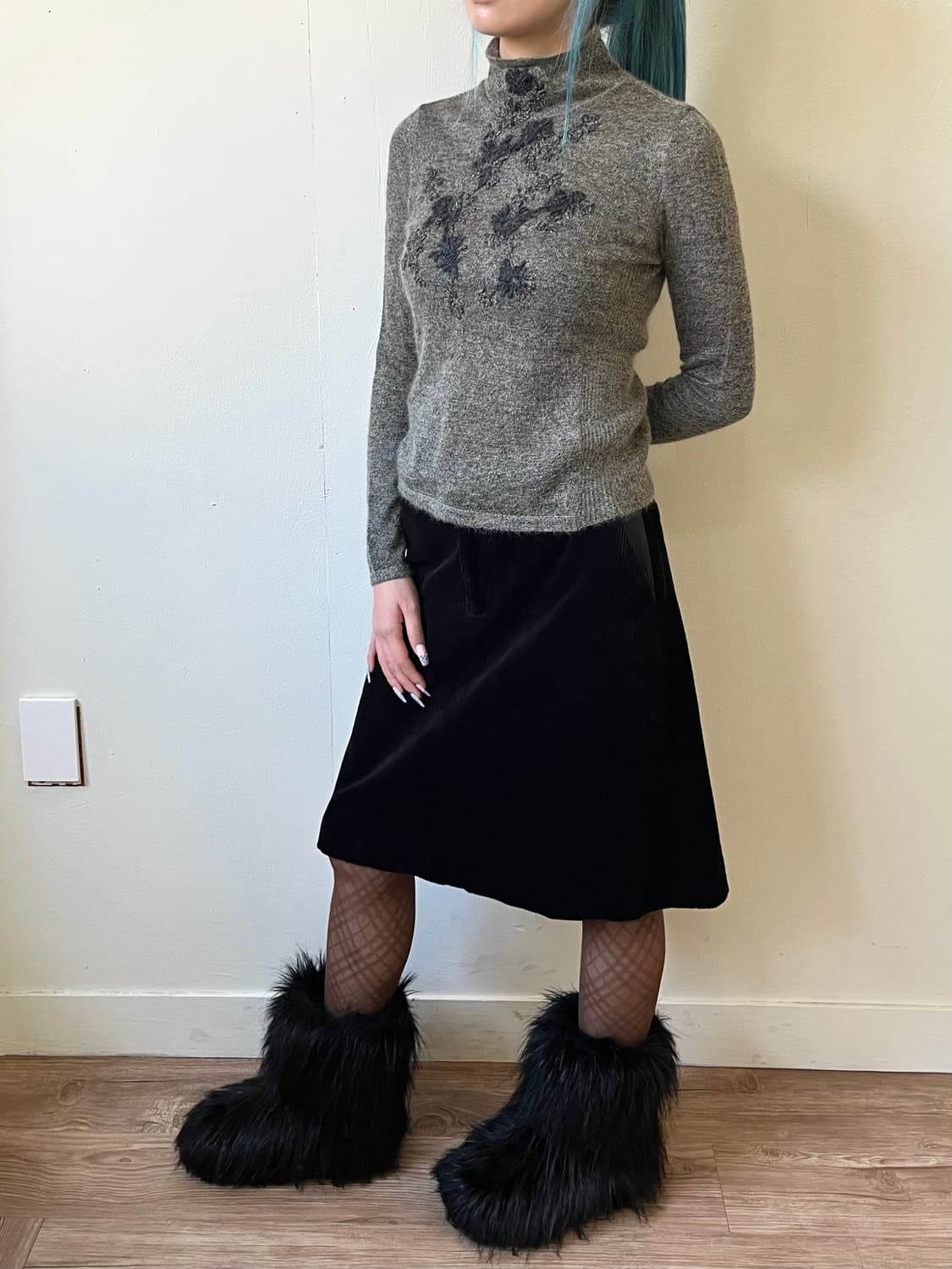 ville d azur 플라워 터틀넥 상품이미지5